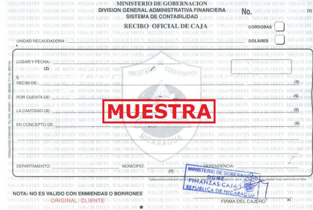 recibo en blanco