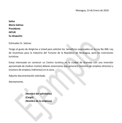 ejemplos de cartas de peticion